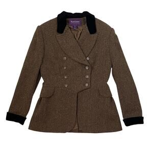 Vintage Ralph Lauren Collection Purple Label 1994 Brown Tweed Blazer - Size 10